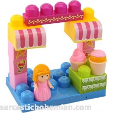 Dimple “The Ice Cream Shop” Block Set Variety of 15 Building Blocks with Different Shapes & Sizes Along with Buildable Lid & Girl Figurine Educational Toy Great for Kids & Toddlers One set B00KLDPQUK